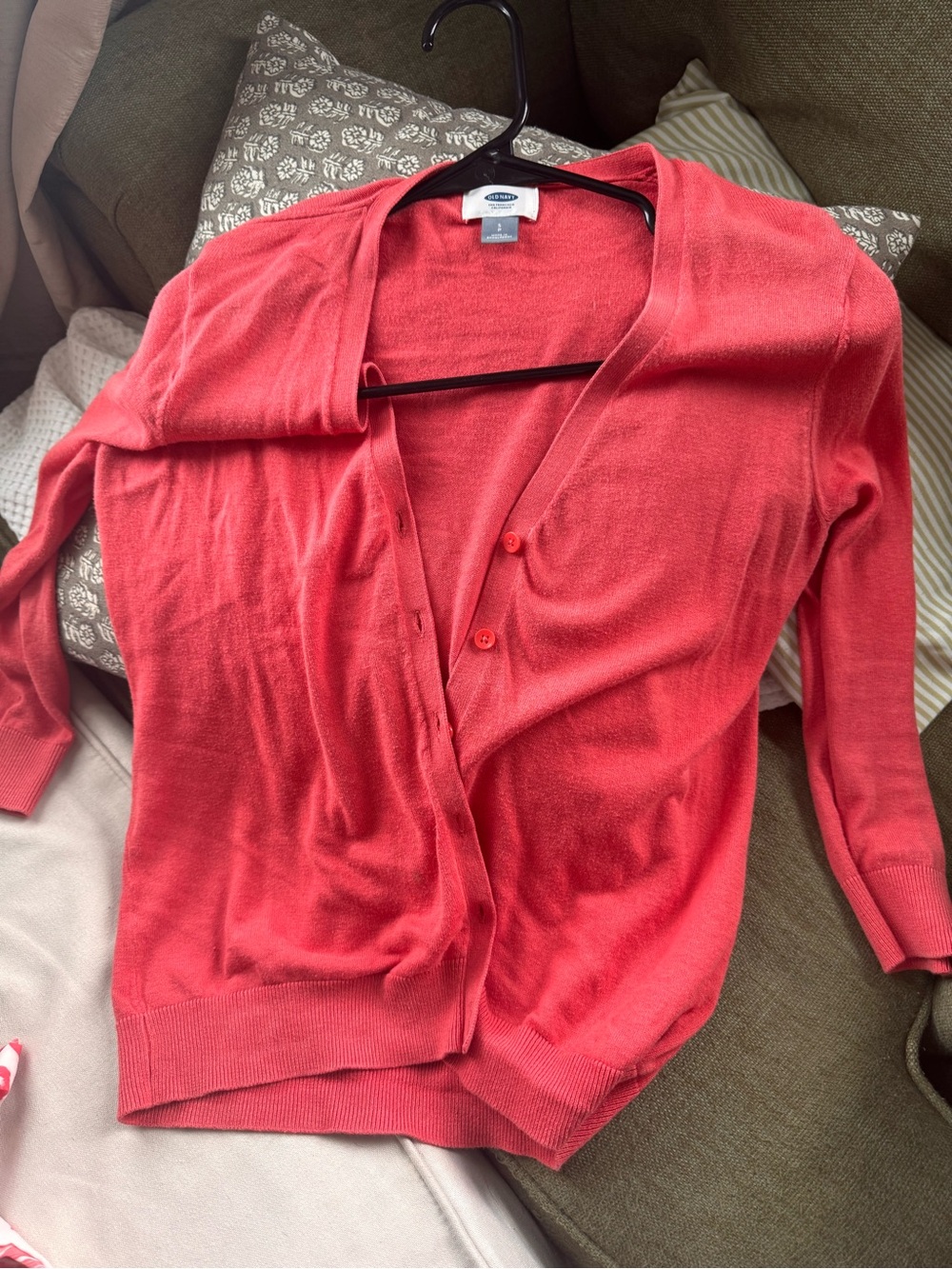 Old Navy Coral Pink Lightweight Women's Button Cardigan